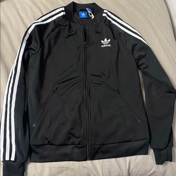 ADIDAS Superstar Ladies Training Jacket Retro Firebird Black/White - Picture 3 of 5